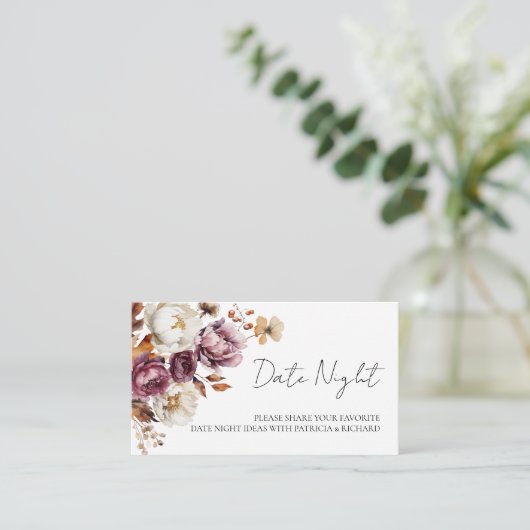 Bourgogne Herfst Vrijgezellenfeest Date Night Kaar Informatiekaartje (Staand voorkant)