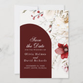 Bourgogne Hiver Élégance Enregistrer la carte Date (Devant)