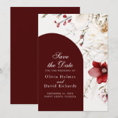 Bourgogne Hiver Élégance Enregistrer la carte Date (Devant / Derrière)