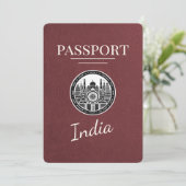 Bourgogne India Passport Bewaar de datum Save The Date (Staand voorkant)