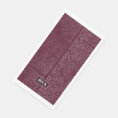 Bourgogne  kalligrafie bruiloft monogram servet (Hoek)