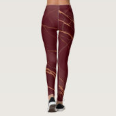 Bourgogne & Koper Marmeren Leggings – Stijlvol (Achterkant)