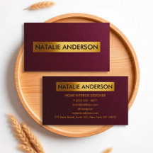 Bourgogne Leather & Gold Foil Visitekaartje