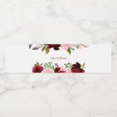 Bourgogne lente Elegant Bloemen Water Flesje Label Waterfles Etiket (Enkel label)