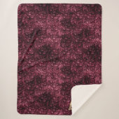 Bourgogne Leopard Print Gold Love Sherpa Deken (Voorkant)