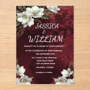 Bourgogne & Magnolia Jardin Floral Invitation de M