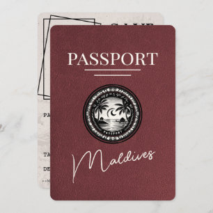 Bourgogne Malediven Paspoort Bewaar de datum Save The Date
