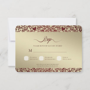 Bourgogne Mariage damassé Carte photo Merci
