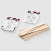 Bourgogne Marine Blauw Blush Bloemen Bruiloft Prog Handwaaier (Niet-gemonteerd)