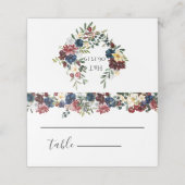 Bourgogne Marine bruiloft plaats kaart (Buitenkant ongevouwen)