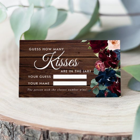 Bourgogne & Marine Combien de baisers Douche Carte