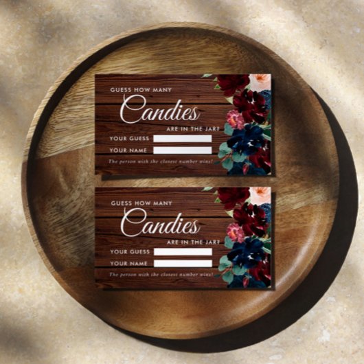 Bourgogne & Marine Combien de bonbons Carte de jeu