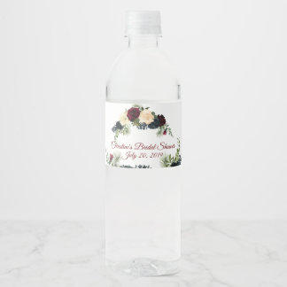 Bourgogne, Marine Floral Water Flessenetiketten Waterfles Etiket