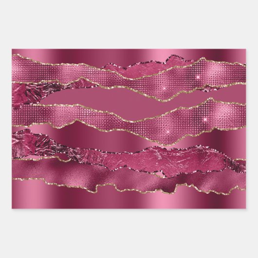 Bourgogne maroon gouden folie glitter classy chic inpakpapier vel (Voorkant 3)