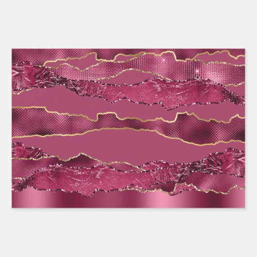 Bourgogne maroon gouden folie glitter classy chic inpakpapier vel (Voorkant 2)