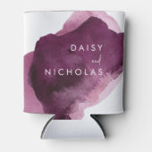 Bourgogne Maroon Waterverf Bruiloft Blikjeskoeler (Voorkant)