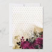  Bourgogne - Marsala en Gold Wedding Save The Date (Achterkant)