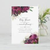 Bourgogne - Marsala en Goud Baby shower Kaart (Staand voorkant)