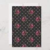 Bourgogne - Marsala en Roos Gold Floral Wedding Save The Date (Achterkant)