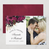 Bourgogne - Marsala et Merci Mariage d'or (Devant / Derrière)