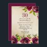 Bourgogne Marsala Floral Gold 30e Invitation d'ann<br><div class="desc">Burgundy Marsala Floral Gold 30e Anniversaire Invitation Voir la collection correspondante dans niche et magasin de nids Belle et élégante fleurs bordeaux. Aquarelle peinte à la main parfaite pour votre douche nuptiale</div>