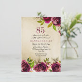 Bourgogne Marsala Floral Gold 85e Invitation d'ann (Debout devant)