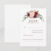 Bourgogne Marsala Floral RSVP (Devant / Derrière)