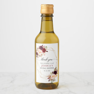 Bourgogne Marsala Mini bouteille de vin Étiquettes