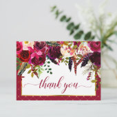 Bourgogne Marsala Rustique Floral Chic Merci (Debout devant)