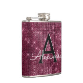 Bourgogne Marsala Sparkle Monogram & Initiaal Heupfles (Rechts)