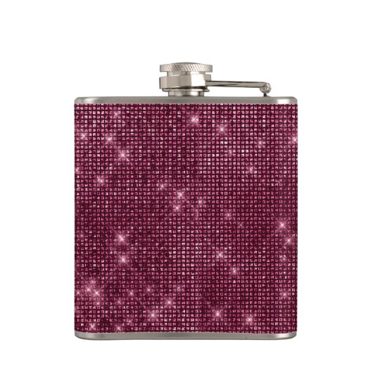 Bourgogne Marsala Sparkle Monogram & Initiaal Heupfles (Achterkant)