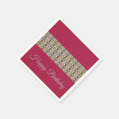 Bourgogne met decoratief patroon servet (Hoek)