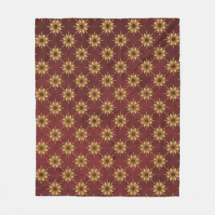 Bourgogne met Gold Stars Pattern Fleece Deken