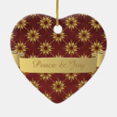 Bourgogne met Gold Stars Pattern Keramisch Ornament (Achterkant)