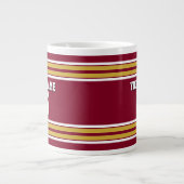 Bourgogne met Gold White Stripes Team Jersey Jumbo Mok (Voorkant)