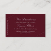 Bourgogne met Silver Decor en Diamonds Luxurous Visitekaartje (Achterkant)