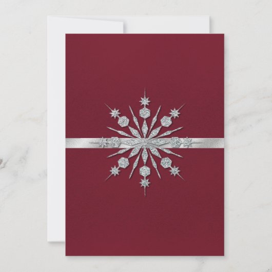 Bourgogne met sneeuwvlokken Winter Huwelijksuitnod Kaart (Voorkant)