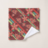 Bourgogne met turquoise bad handdoek (Wasdoekje)