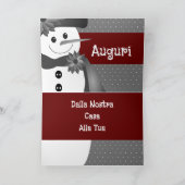 Bourgogne met witte poka dot feestdagen kaart (Binnen)