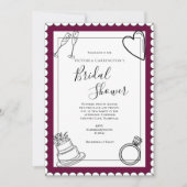 Bourgogne Modern Vrijgezellenfeest Kaart (Voorkant)