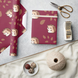 Bourgogne Naadloos inpakpapier met egels