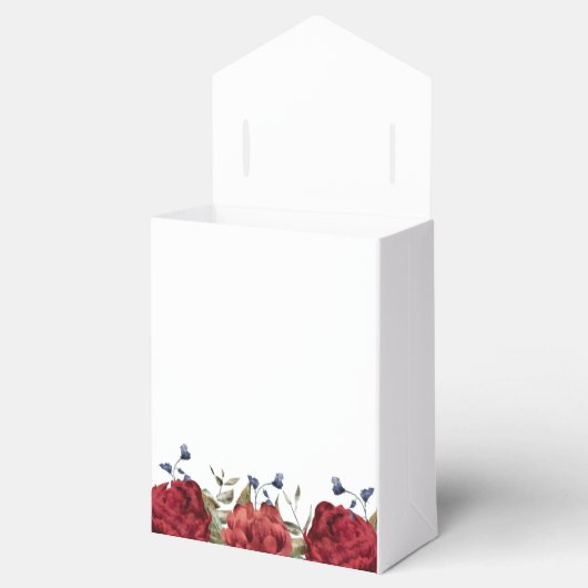 Bourgogne Navy Bloemenbruiloft Bedankdoosjes (Geopend)