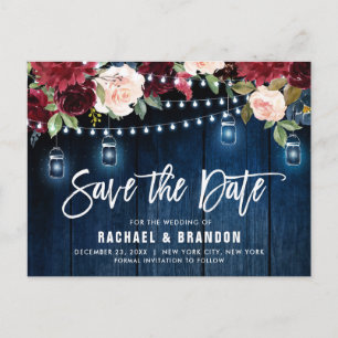 Bourgogne Navy String Lichtmetselaar Jar Save the  Briefkaart