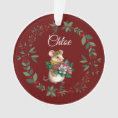 Bourgogne Nom Cute Mouse Arbre de Noël (devant)