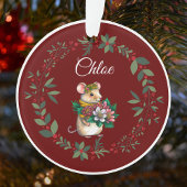 Bourgogne Nom Cute Mouse Arbre de Noël