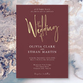 Bourgogne Or Élégant Moderne Simple Invitation