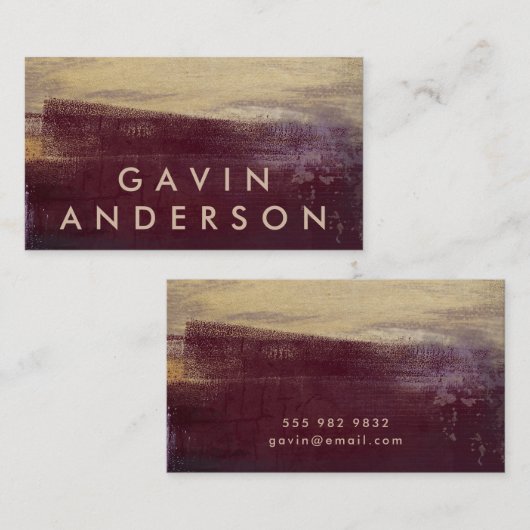 Bourgogne & Or Formal Élégant Carte de visite (Devant / Derrière)