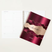 Bourgogne or rose gold agate marbre nom 2027 (Devant avec enveloppe)