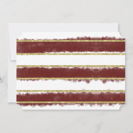 Bourgogne Parties scintillant Noël Invitation (Dos)