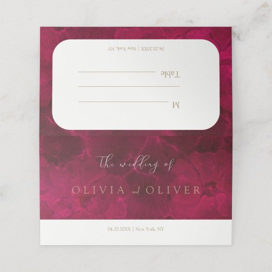 Bourgogne Passie bruiloft (Buitenkant ongevouwen)